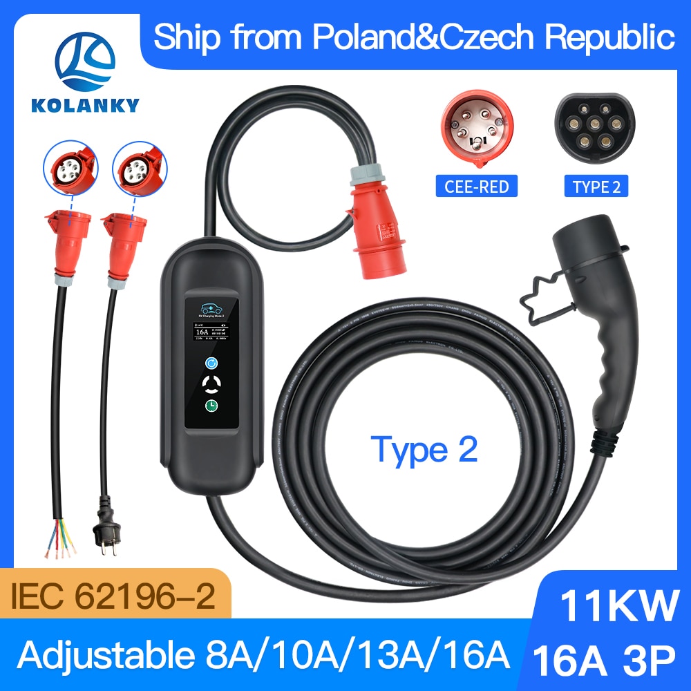 Level 2 Ev Charging Stations Evse Wallbox Electric Car Charger 11kw 16a 3 Phase Iec 62196 Type 2 4106