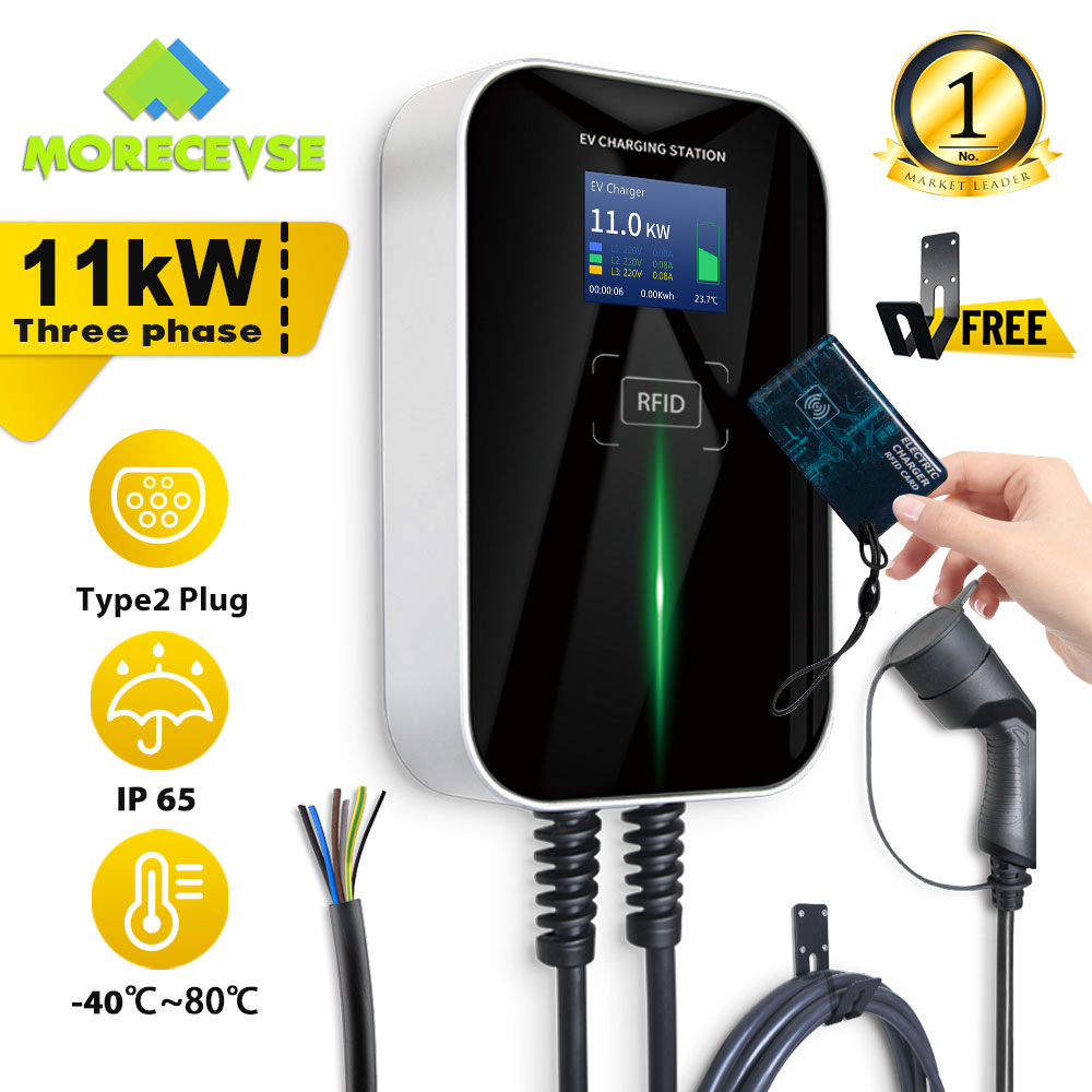 Morec EV Charger RFID Electric Vehicle 11KW Charging Station EVSE