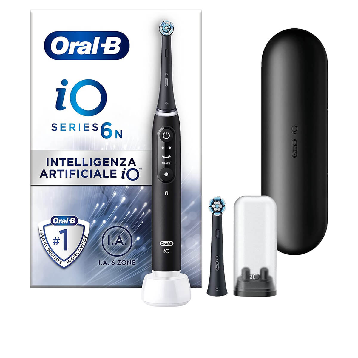 Oral-B Spazzolino Elettrico Ricaricabile IO6 Nero Con Custodia Da ...